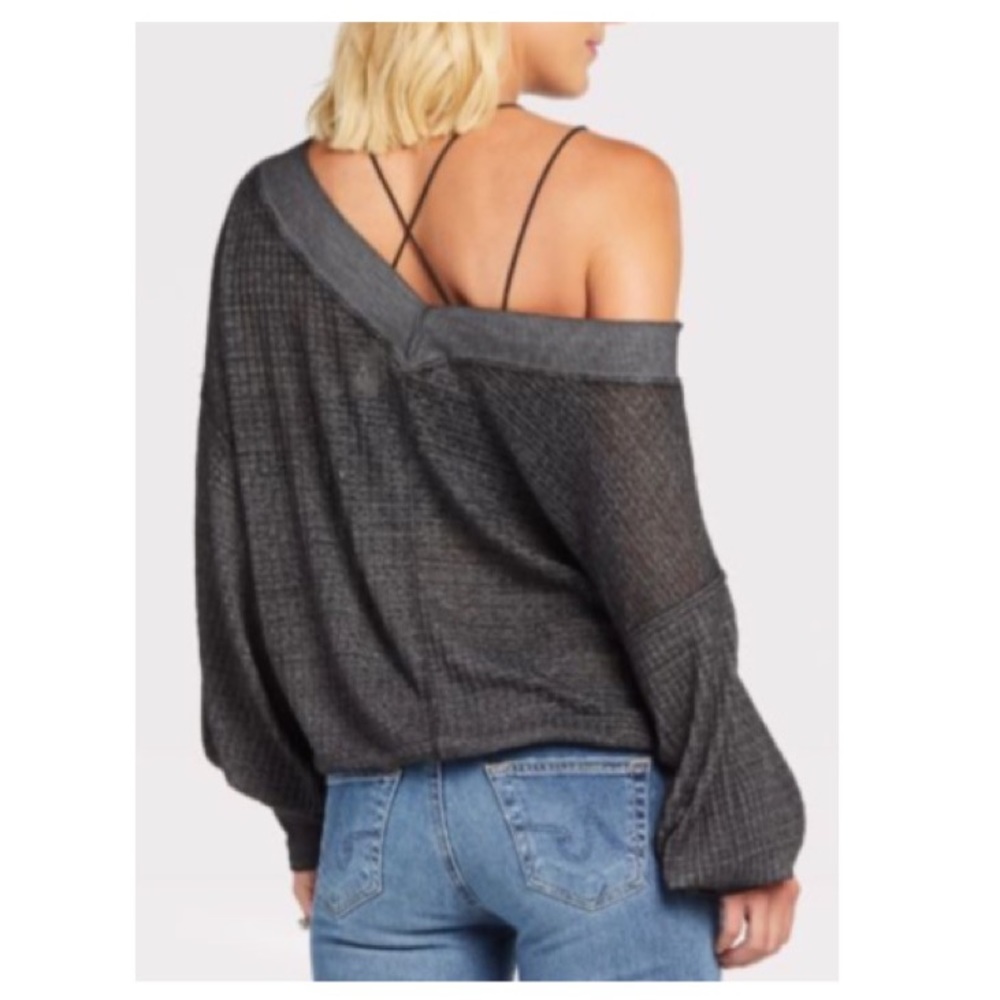 Free People South side black thermal sweater - Picture 2 of 6